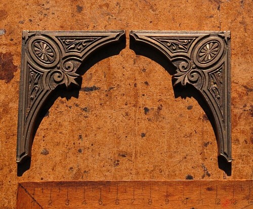 2x Messingornament Ecken Zierornament Messing Prägen Jugendstil dekorativ Ecke.!