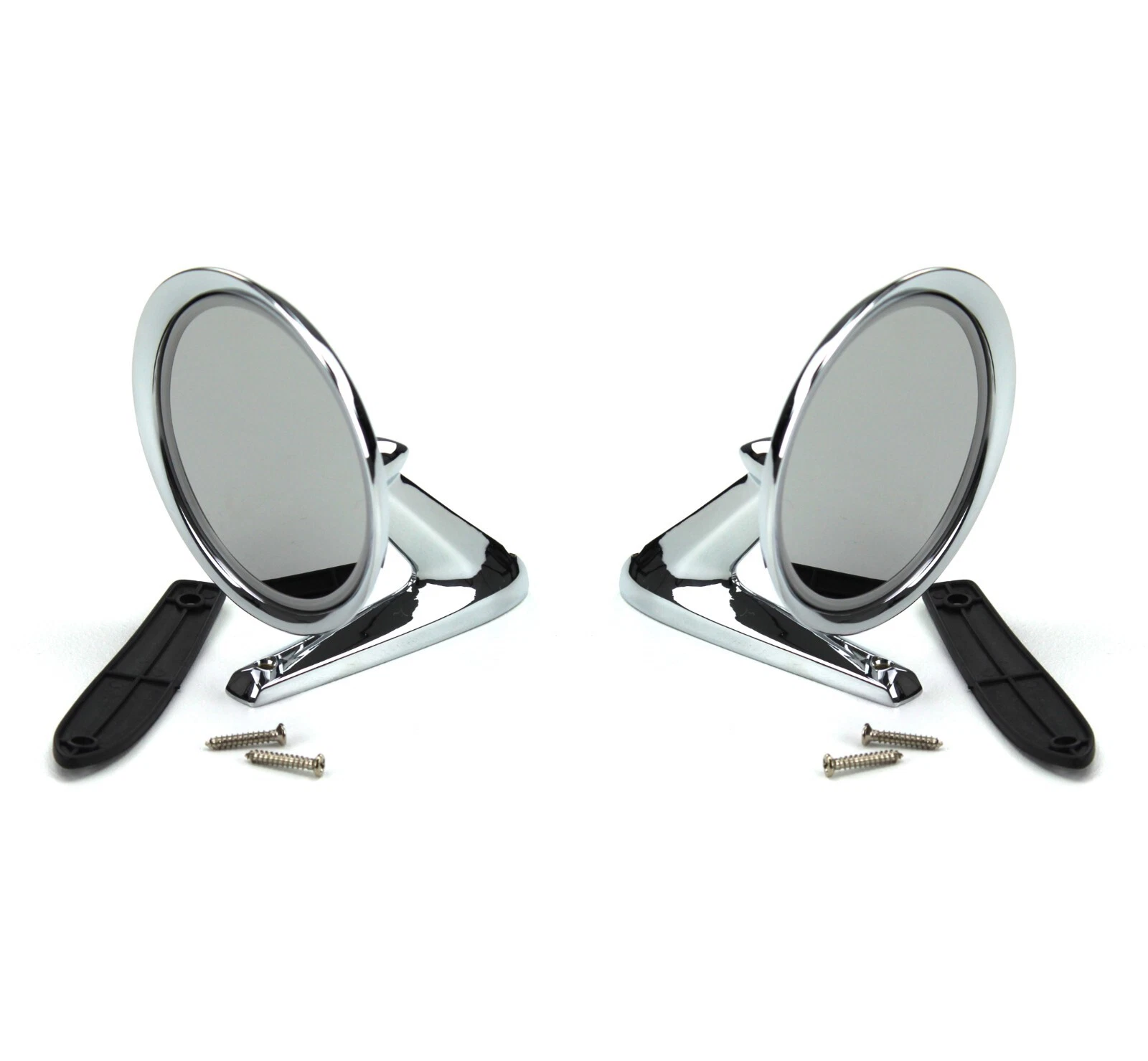 Mustang Door Mirror Pair Standard Non-Remote with Gaskets 1964 - 1966
