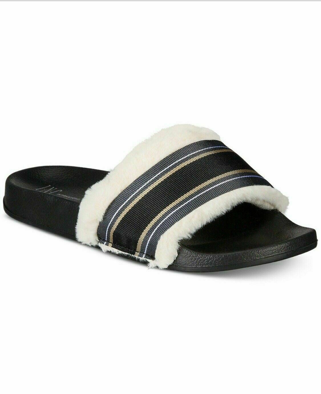APL INC Pantofole da donna in pelliccia sintetica Varsity Slide Nero XL 11 12