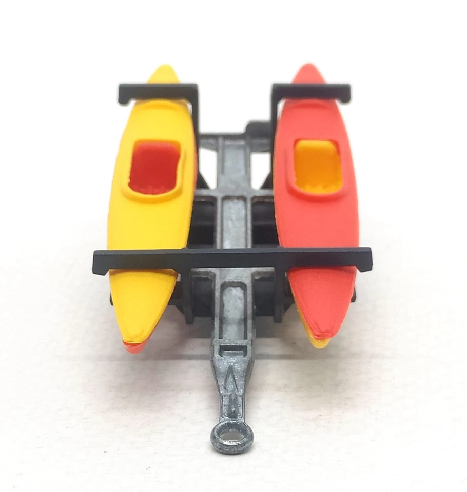 Majorette Kayak Trailer French Touch Yellow / Red for 1:64 Car (3") no Package - Image 2 of 4