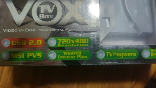 MSI VOX USB 2.0 TV Box MSI PVS 720X480 VOX602-8609-070 TV Tuner Windvd - Picture 2 of 8