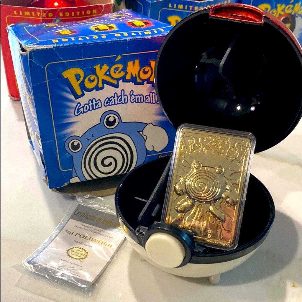 pokemon pokeball gold plated card Pokemon Limited Edition 23k Gold Plated Card with Pokeball