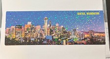 NIGHT SEATTLE SKYLINE PANORAMA HOLOGRAPHIC HA...