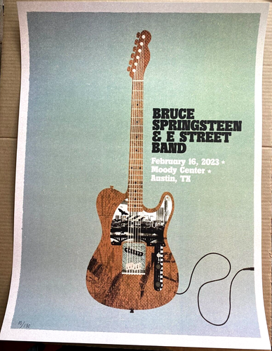 RARE BRUCE SPRINGSTEEN 2023 Austin TX OFFICIAL SCREEN PRINT POSTER #/180
