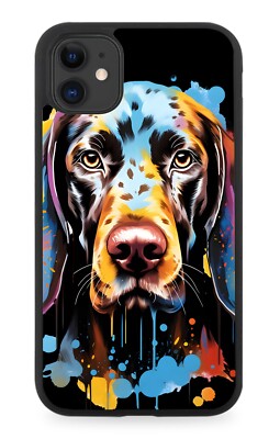 Bunte deutsche kurzhaarige Zeiger Gummi Handyhülle Graffiti Kunst Hund Hunde DA3