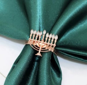 6 PCS Road Gold Hannukah Napkin Rings. Hannukah Decor  Hannukah Table Decor  
