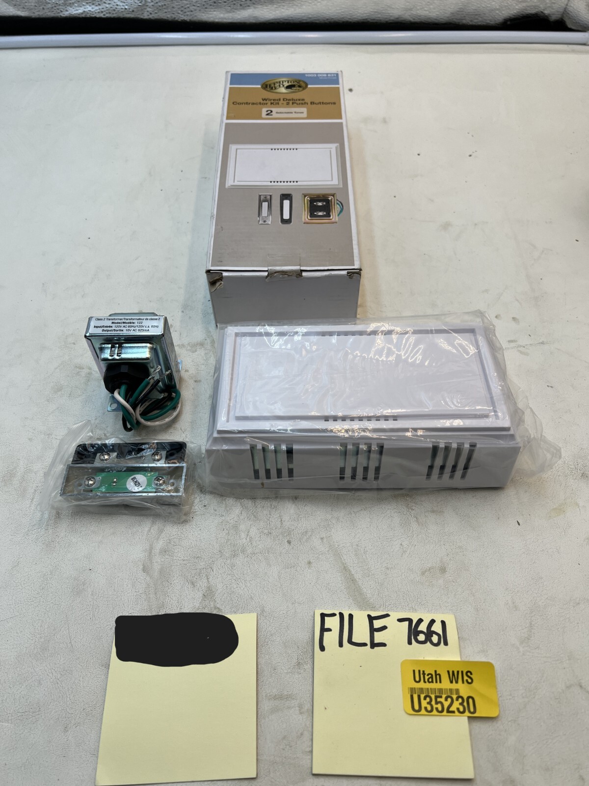 Hampton Bay Wired Deluxe Contractor Doorbell with 2 Push Buttons White