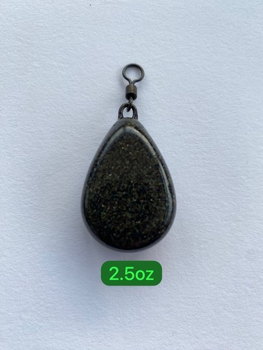 FLAT PEAR 6-PACK SINKERS (1.5oz-4oz) CAMO SMOOTH POWDER COATED FISHING LEADS - Picture 6 of 8