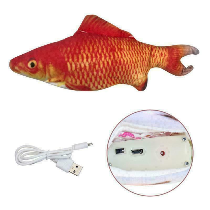 Flippity Fish Cat Toy Electric Floppy Fish Cat Toy Moving Fish Catnip