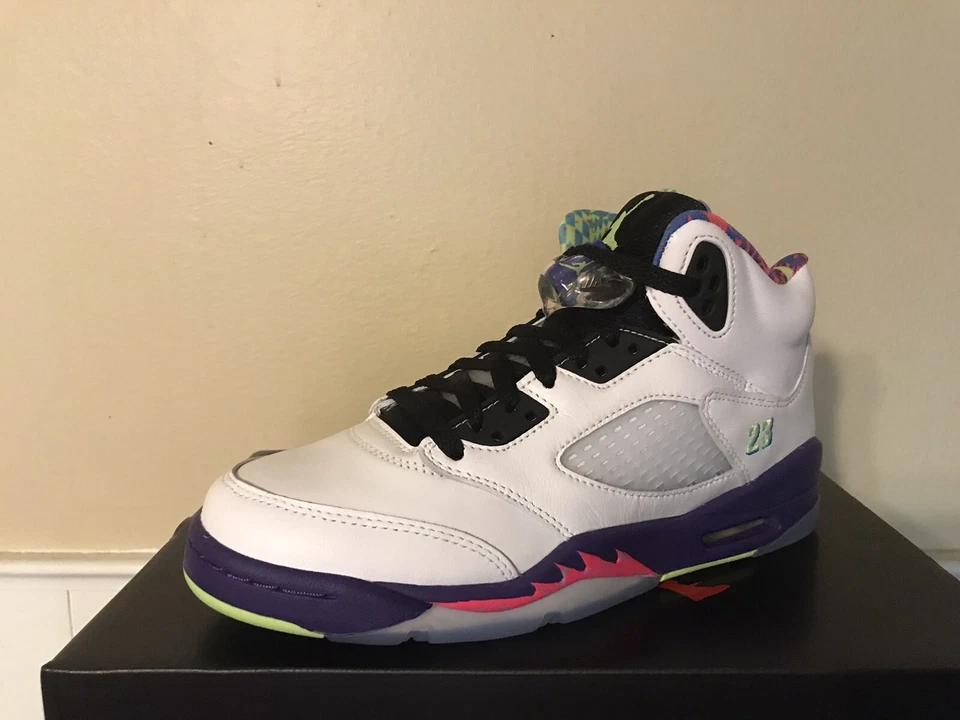 NEW Nike Air Jordan Retro 5 Bel Air Ghost Green GS DB3024-100 - Image 2 of 4