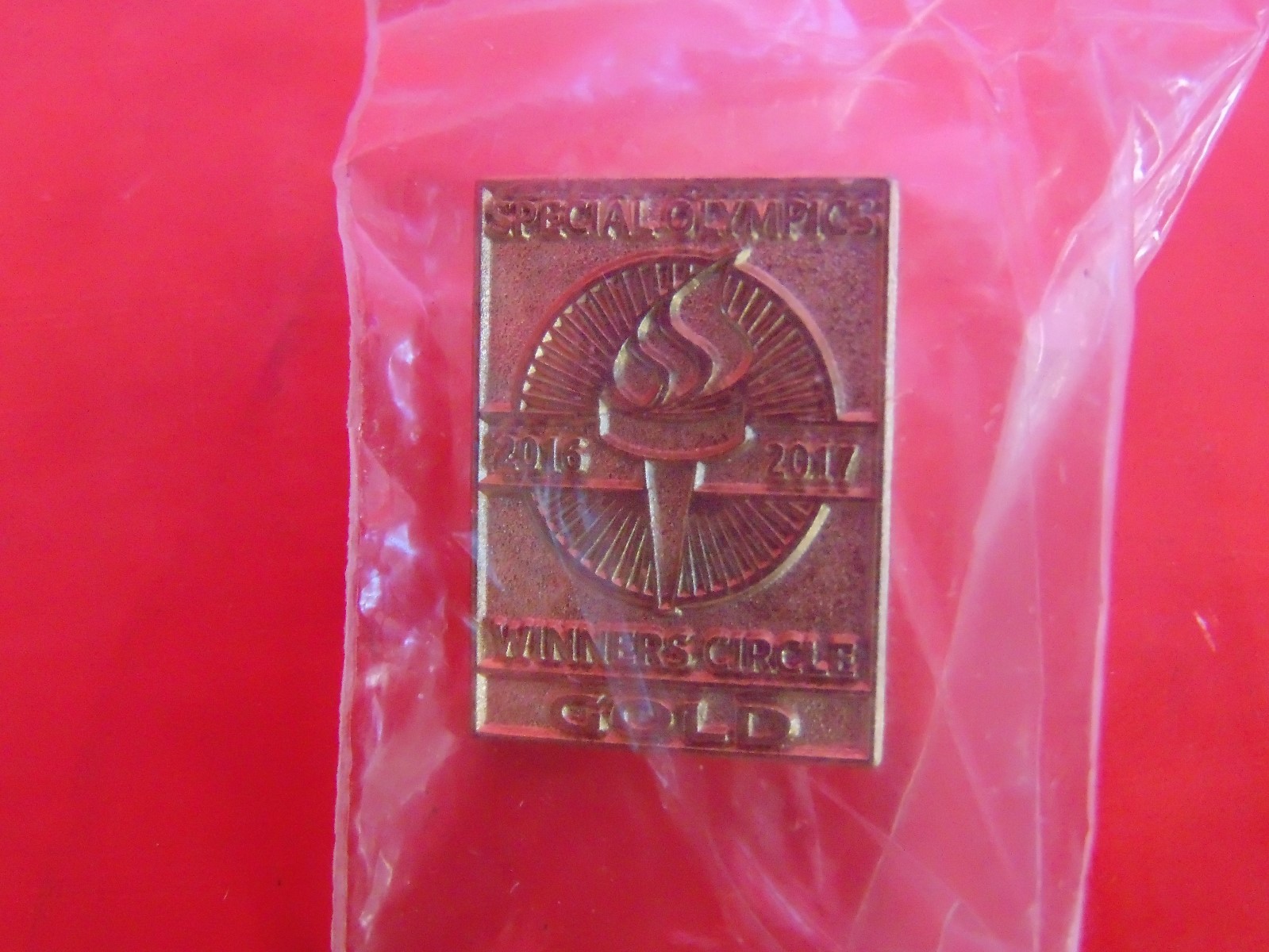 Special Olympics Winners Circle 2016-2017 Gold Lapel Hat Sash Pin