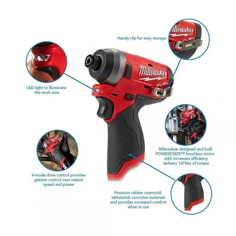 AVVITATORE IMPULSI Milwaukee M12 FID 202X Fuel ATTACCO eBay