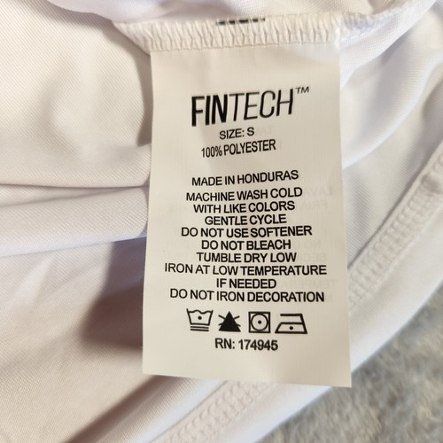 Fintech Shirt Mens White Rash Guard Fishing UV Sun Defender Quick Dry UPF 50 NWT - Picture 5 of 9