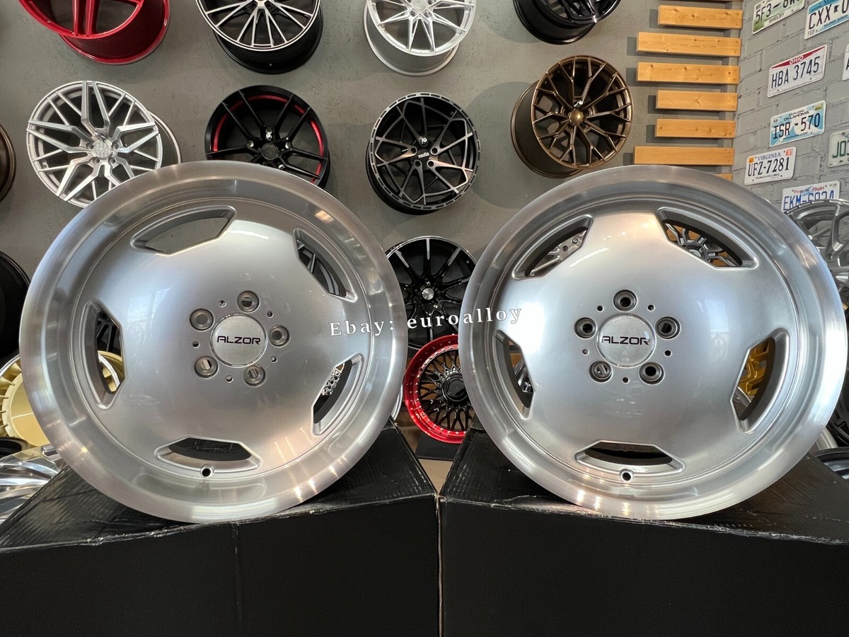 独1950年代　Aloys for Peill & Putzler 美品 4 x 17 Inch 5x112 Alzor Monoblock Style Silver Wheels: Fits For