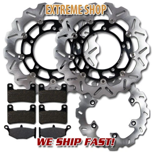 Rotor de freno delantero + trasero + pastillas para Suzuki GSX 1300 R Hayabusa (2008-2012) NUEVO Foto 2 de 2