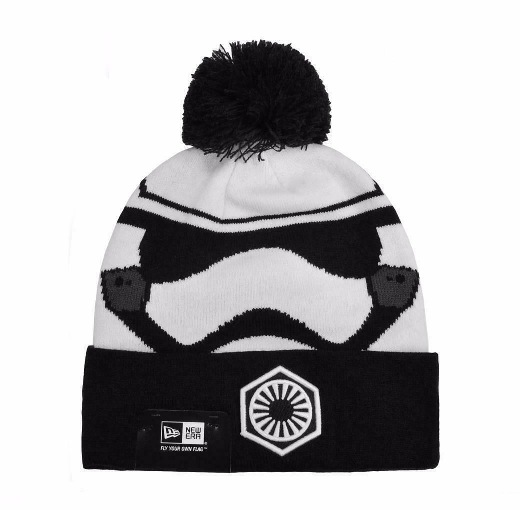 NEW ERA Star Wars Women Men Storm Trooper White Black Pom Knit Beanie Hat