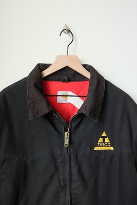 USA MADE Carhartt J13 BLK Santa Fe Western Duck Quilt Lined Black