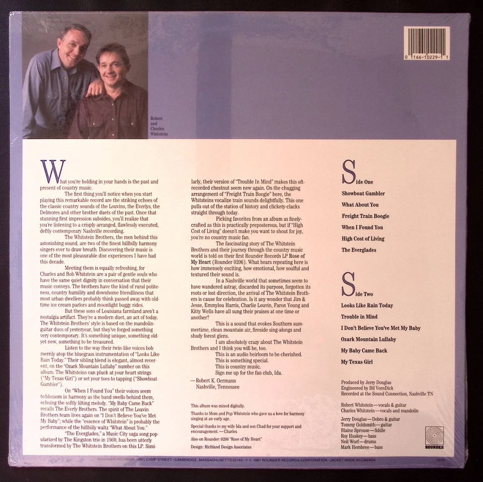 THE WHITSTEIN BROTHERS TROUBLE AIN'T NOTHIN' BUT THE BLUES  SEALED!  LP 117-17W — 第 2/2 张图片