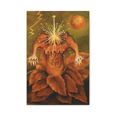 Frida Kahlo Flame Flower of Life Canvas Print  Mexican Wall Art Print