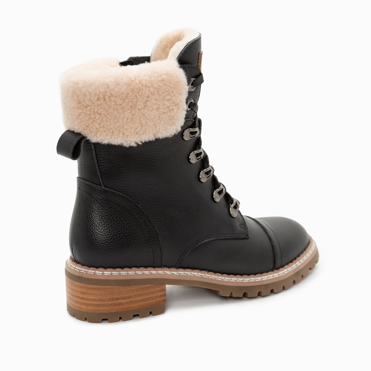 Ugg Lyric Ankle Zip Boots Brand New in Beige Tan and Black Colors Wool Lining — image 2