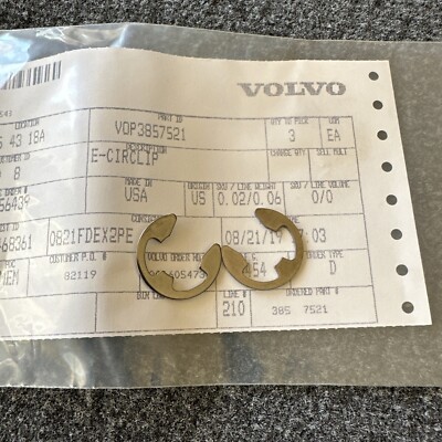 Qty2 Genuine Volvo Penta Trim Pin E-Clip  Sterndrive SX-M X-B 0778293 3857521