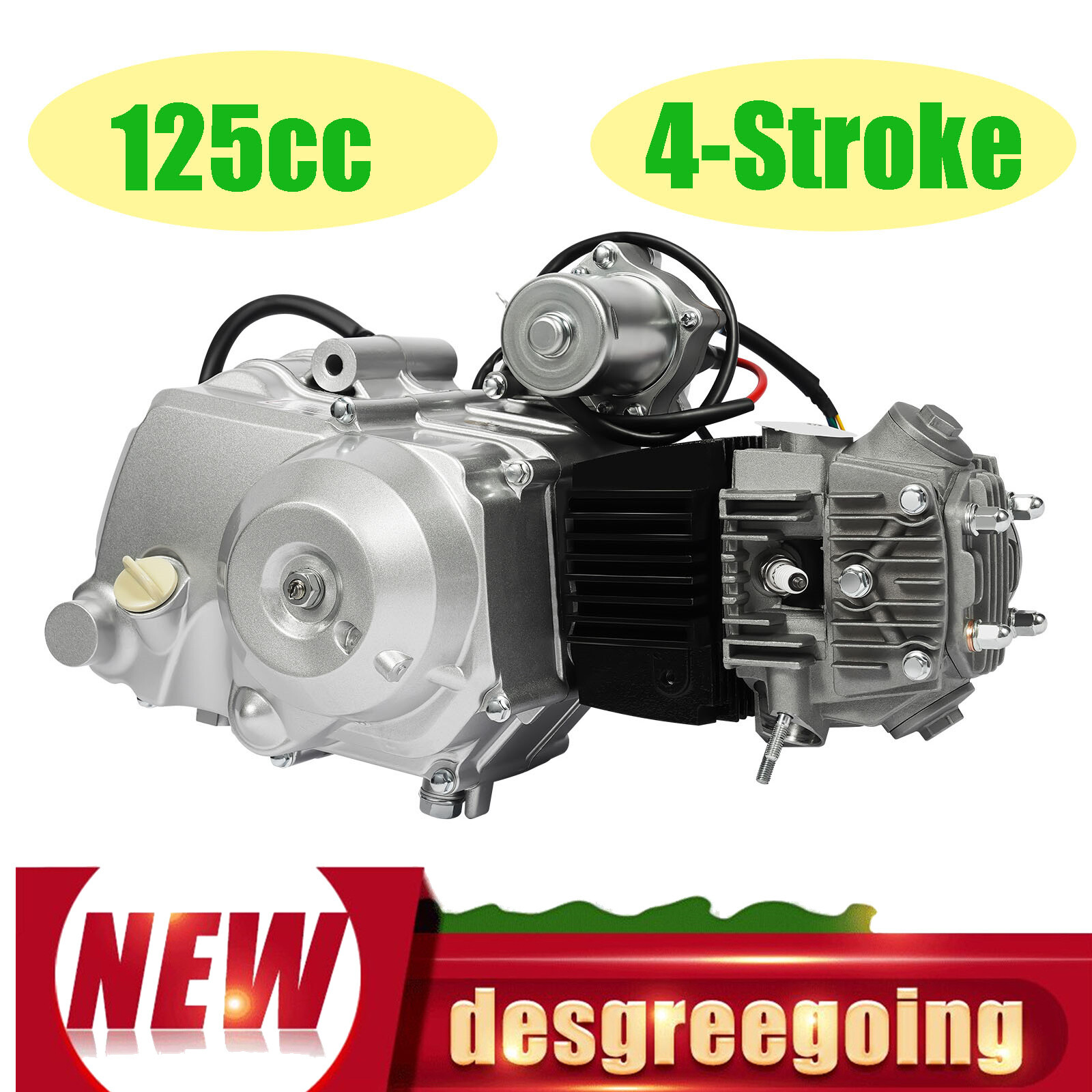 125cc Go Kart Engine - 4-Stroke 3-Speed Semi-Auto Motor With Electric Start & Reverse