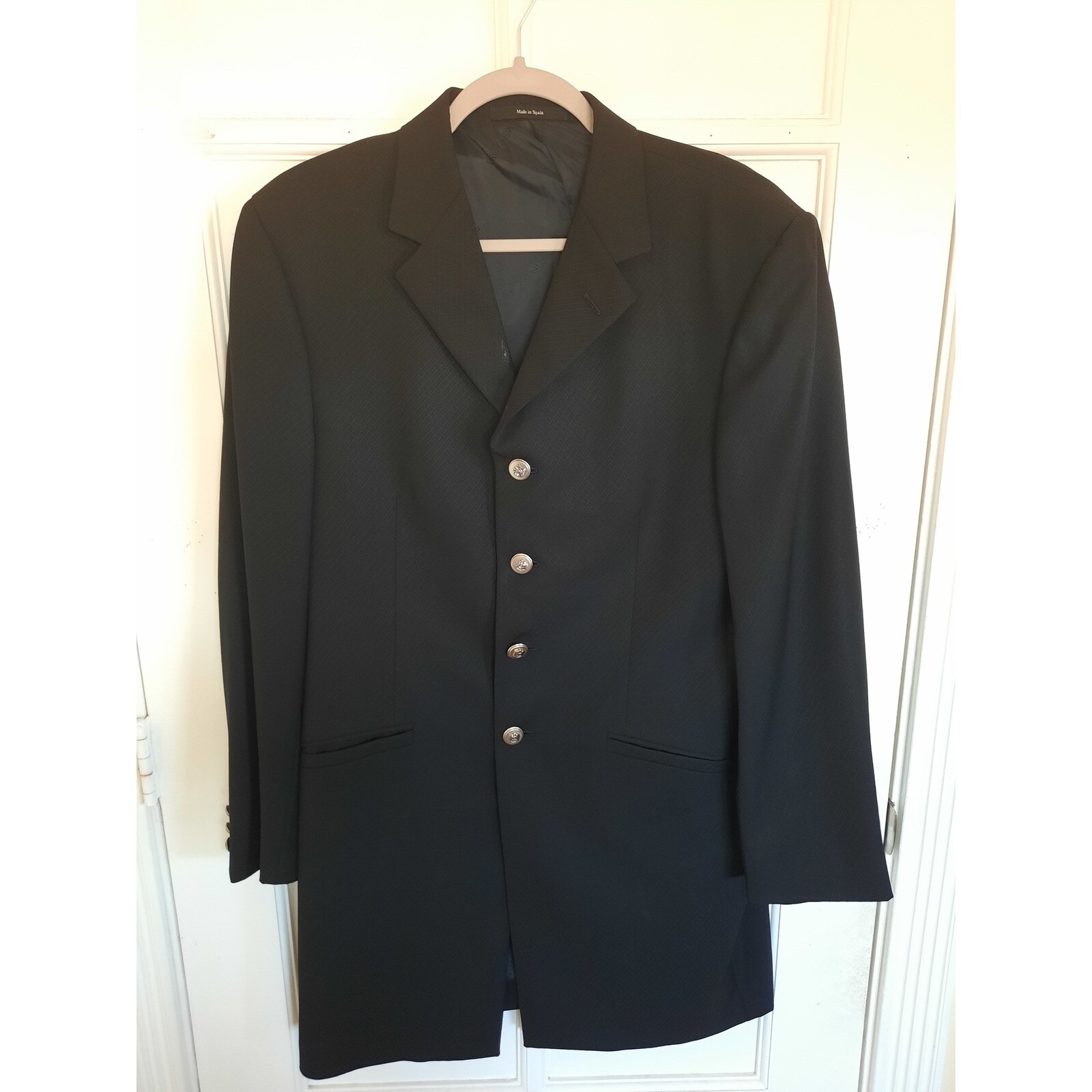 Versace Classic V2 Men 48R Wool Blazer Coat Black Four Metal Buttons Italy Made thumbnail 12