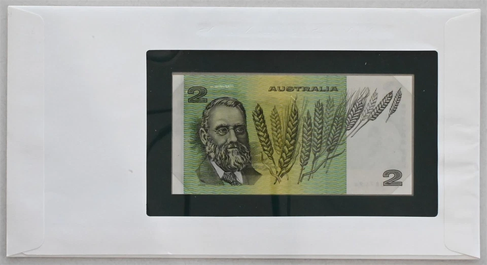 Australia 1982 2 Dollars Bank notes of all nations. 24 Cents stamp RC0508 Merino - Image 2 of 2