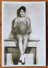 Bernard Kobel Traditional Tattoo Photo B&W Vintage Tattooed Woman Full Body Tat