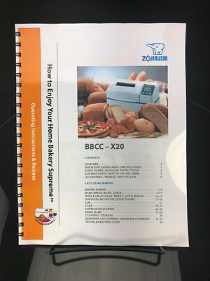 Zojirushi BBCC-X20 Bread Machine Manual Owners Instruction User Guide COLOR COPY