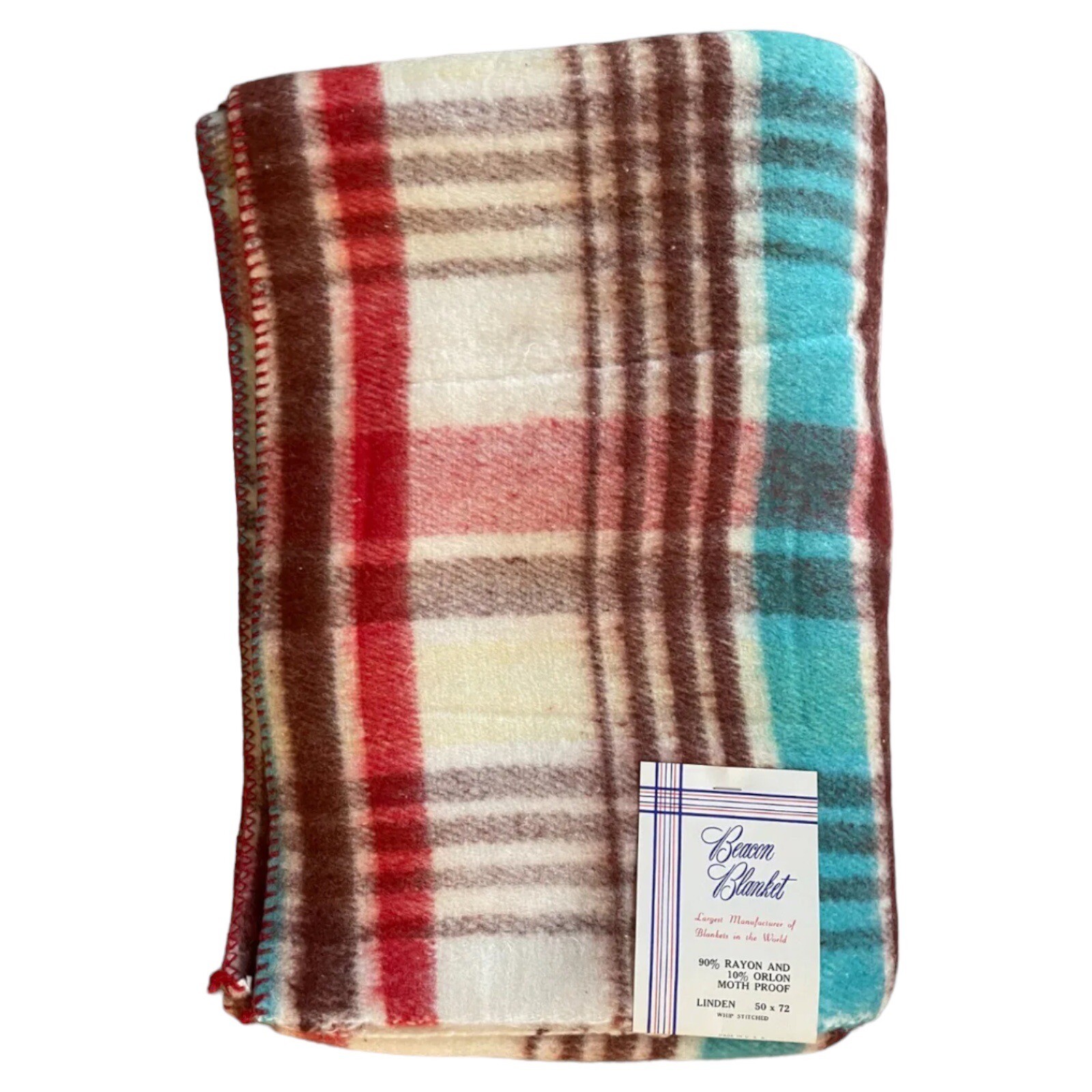 NEW Vintage Beacon Camp Blanket Plaid 72 x 50 Multicolored USA Made eBay