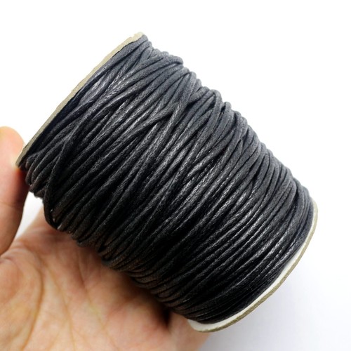 66 Yards/Roll Black Waxed Cotton Cord Beading String Thread 2mm ...