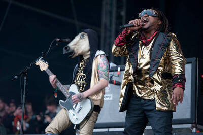 Benji Webbe Mikey Demus of Welsh reggae metal group Skindred live - Old Photo 5