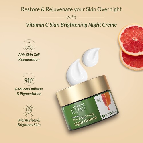 Crema de noche Lotus botánica lavado facial para la piel vitamina C libre de químicos para toda la piel - Imagen 16 de 32