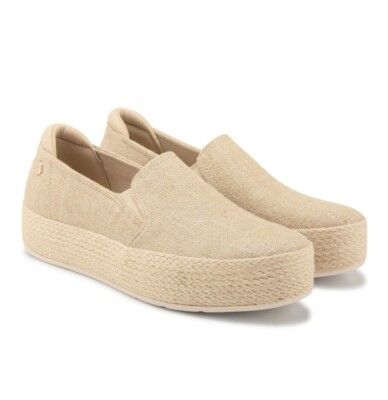 Skechers Women's Martha Stewart Bobs Sesame Platform Espadrille, Natural Color