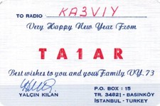 Istanbul Turkey TA1AR QSL Radio Postcard