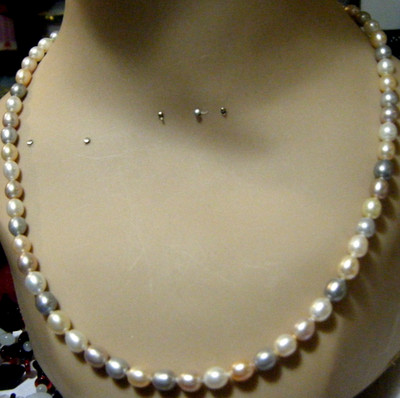 Honora Pastel Freshwater Pearl Necklace 10mm Oval Pearls Sterling Silver 20''