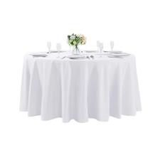 108 inch Round Tablecloth Washable Polyester Table Cloth Decorative Table Cov...