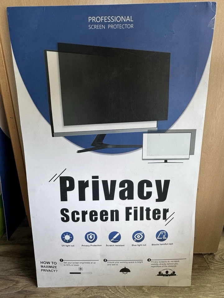 2 Pk 20" Blue Light Computer Privacy Screen for 16:9 Aspect Ratio Eye Protection - Image 2 of 4