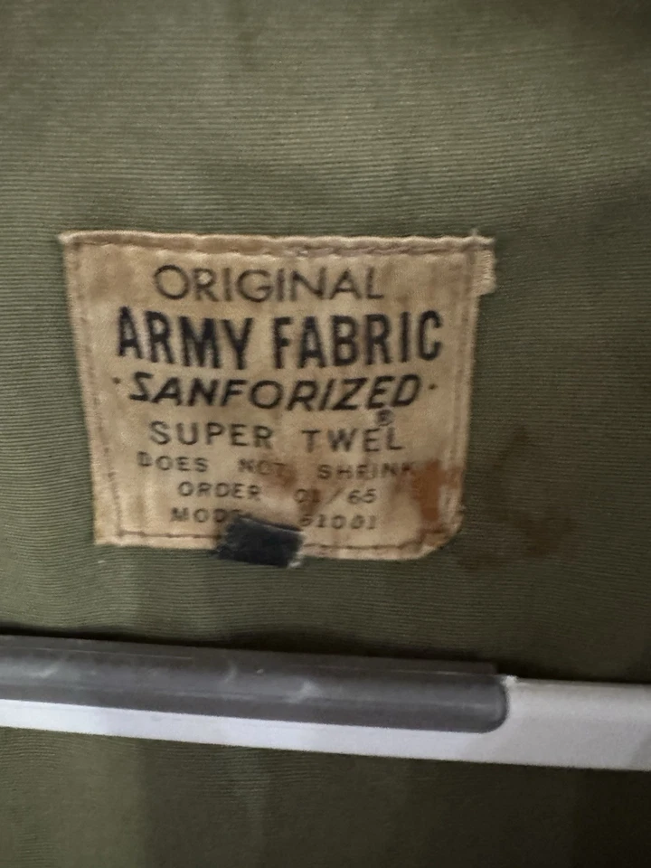 L хаки зеленый военный плащ с капюшоном армия ткани Sanforized заказ 01/65 - Изображение 2 из 4