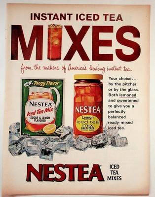 Nestea Vintage Magazine Ad Instant Iced Tea Mixes Lemon Beverage 1950s-60s