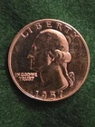 Uncirculated Proof 1957 Philadelphia Mint Silver Washington Quarter