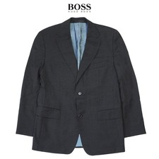Hugo Boss Men  s Blazer Size 50 L 100 Virgin Wool Gray Jacket