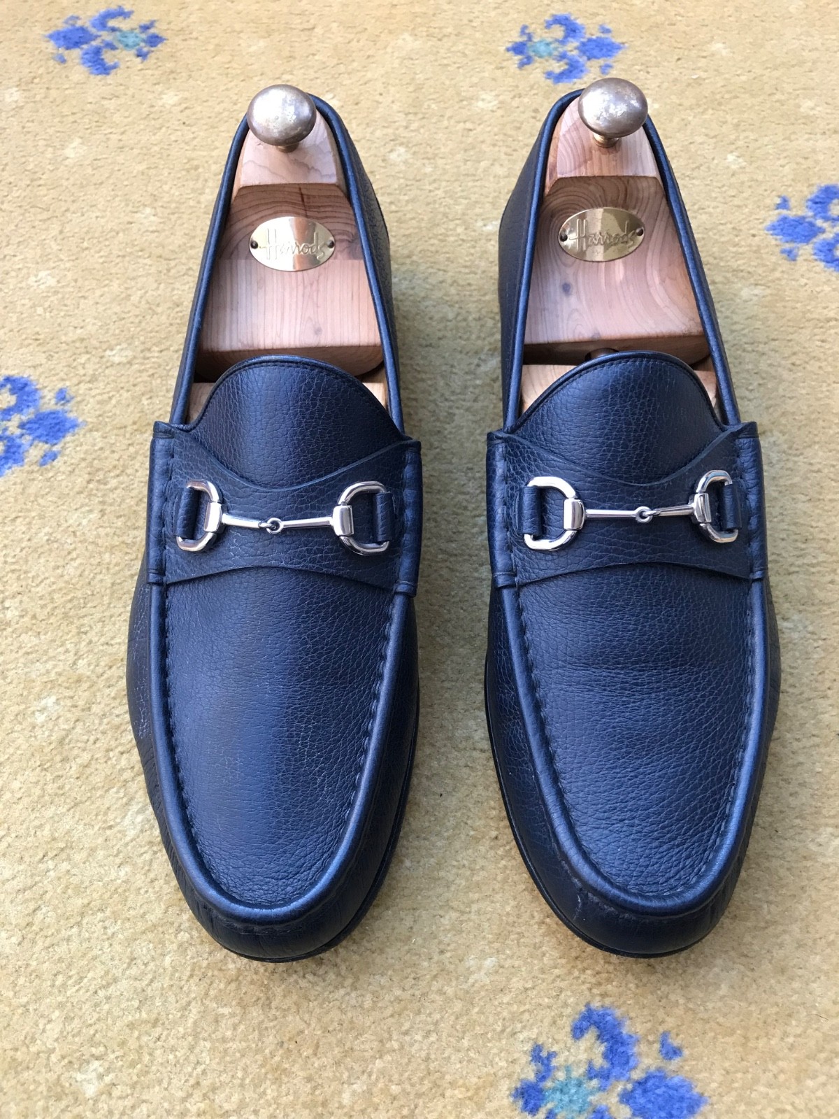 Gucci Black Silver Horsebit Leather Loafers Mens UK 13 US 14 EU 47-image