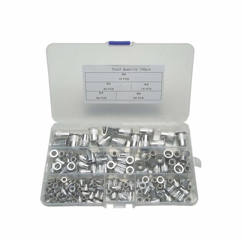 Portable Transparent Box Packaging Hollow Aluminum Rivet Nut Set 150pcs New - - Picture 13 of 13