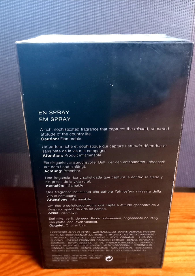 Aramis Devin Country Man EDC Eau de Cologne Spray 100ml,NEU,OVP,In Folie - Bild 2 von 3