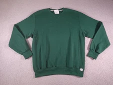 Russell Athletic Sweatshirt Mens Large Green Crewneck Pullover Fleece Sports