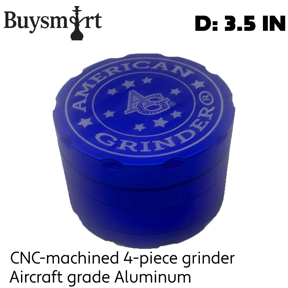 American Grinder® 3.5" 4-Piece Herb Spice Tobacco Grinder CNC Aluminum BLUE
Opens in a new window or