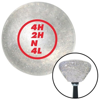 Red Dana Transfer Case Clear Retro Metal Flake Shift Knob w/ M16x1.5 Insert