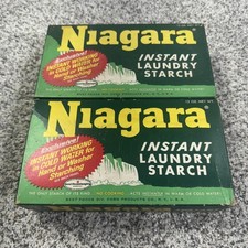 Vintage Niagara Instant Laundry Starch 12oz Boxes Lot of 2 Cold Water USA Made